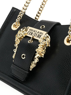 BORSA NERO A SPALLA CON FIBBIA LOGATA VERSACE JEANS COUTURE