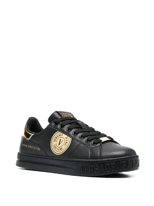 SNEAKERS NERO CON LOGO DORATO VERSACE JEANS COUTURE