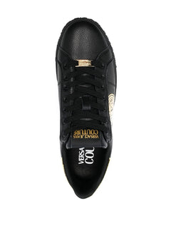 SNEAKERS NERO CON LOGO DORATO VERSACE JEANS COUTURE