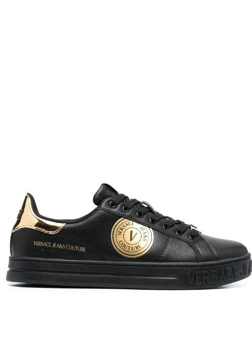 SNEAKERS NERO CON LOGO DORATO VERSACE JEANS COUTURE