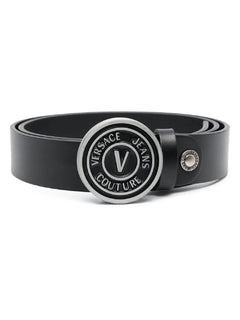 CINTURA NERO CON LOGO ARGENTO VERSACE JEANS COUTURE