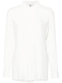 ELISABETTA FRANCHI CAMICIA IN GEORGETTE JACQUARD LETTERING