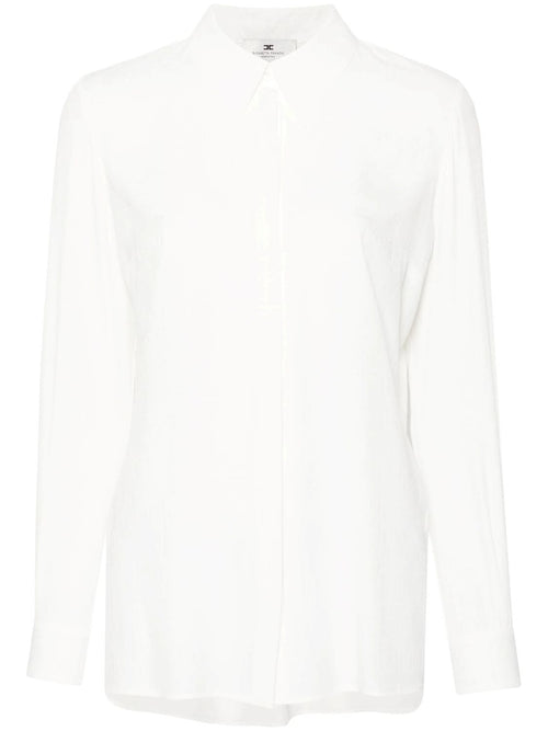 ELISABETTA FRANCHI CAMICIA IN GEORGETTE JACQUARD LETTERING