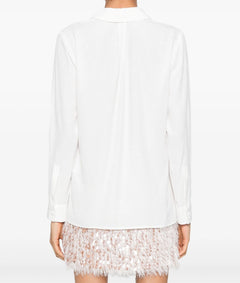 ELISABETTA FRANCHI CAMICIA IN GEORGETTE JACQUARD LETTERING