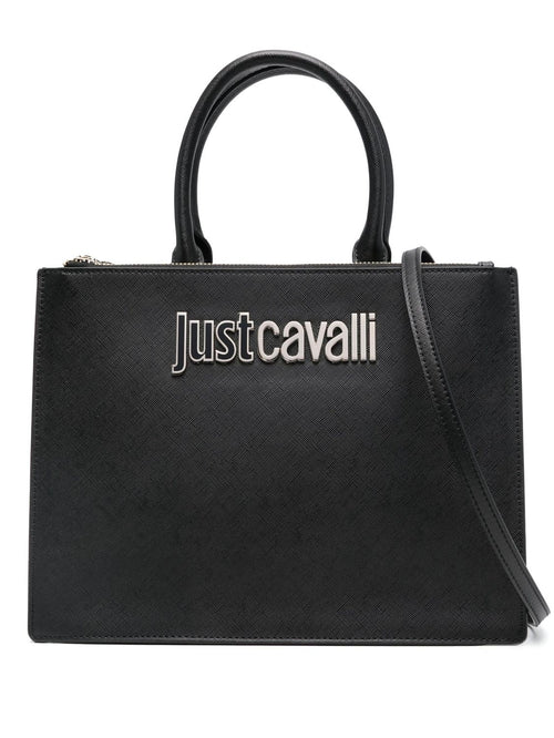 JUST CAVALLI BORSA CON FINITURA IN RILIEVO MANICI TONDI E TRACOLLA REMOVIBILE