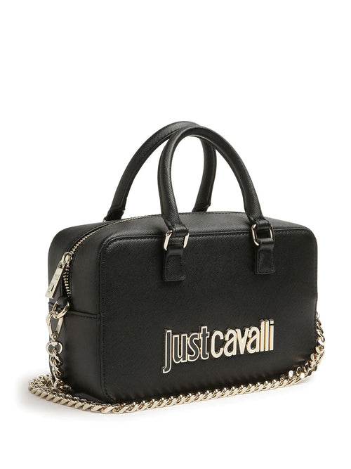 JUST CAVALLI BORSA CON LOGO LETTERING E TRACOLLA A CATENA REMOVIBILE