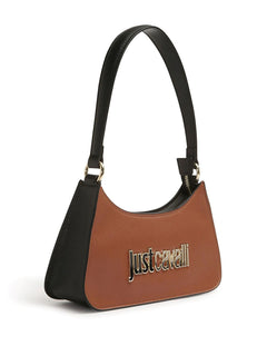 JUST CAVALLI BORSA LOGO LETTERING CON MANIGLIA SUPERIORE SINGOLA E TRACOLLA REMOVIBILE