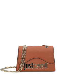 JUST CAVALLI BORSA CON TRACOLLA A CATENA E LOGO LETTERING