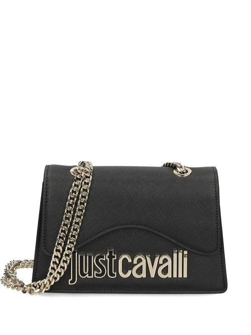 JUST CAVALLI BORSA CON TRACOLLA A CATENA E LOGO LETTERING