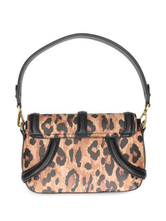 JUST CAVALLI BORSA STAMPA LEOPARDATA CON TRACOLLA REMOVIBILE E APPLICAZIONE LOGO