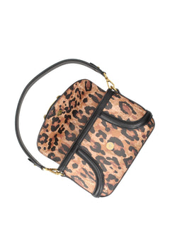 JUST CAVALLI BORSA STAMPA LEOPARDATA CON TRACOLLA REMOVIBILE E APPLICAZIONE LOGO