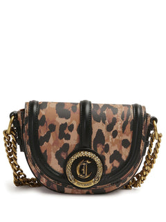 JUST CAVALLI BORSA STAMPA LEOPARDATA CON TRACOLLA E APPLICAZIONE LOGO