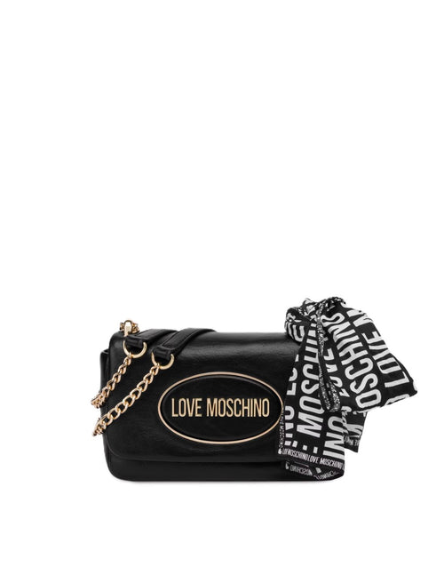 LOVE MOSCHINO BORSA A TRACOLLA LOGO LETTERING DETTAGLIO FOULARD