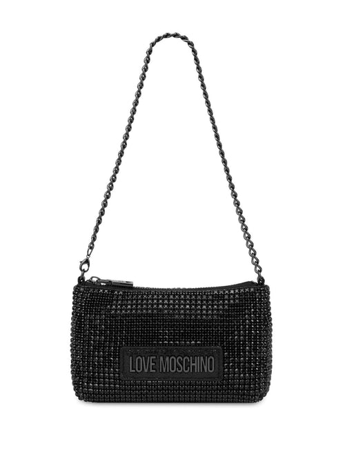 LOVE MOSCHINO BORSA A MANO CON TRACOLLA A CATENA LOGO LETTERING E DECORAZIONE CRISTALLI