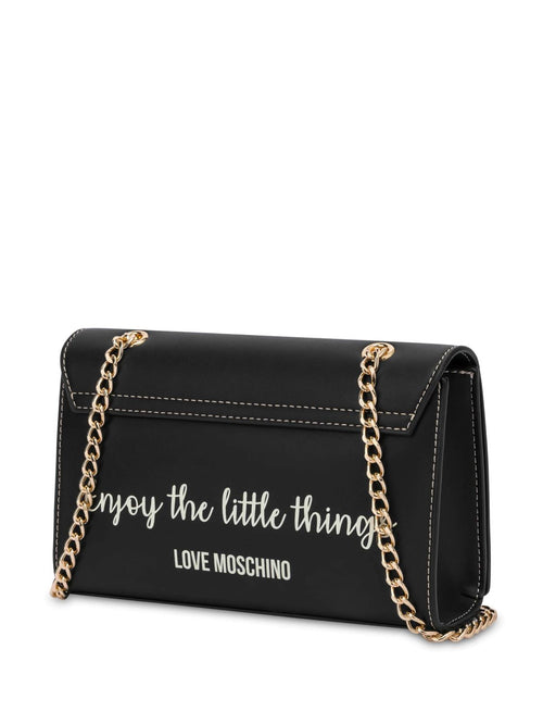 LOVE MOSCHINO BORSA A TRACOLLA CON APPLICAZIONE LOGO E STAMPA SUL RETRO