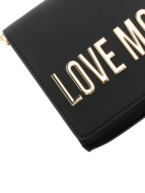 LOVE MOSCHINO BORSA A TRACOLLA CATENA APPLICAZIONE LOGO LETTERING