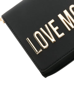 LOVE MOSCHINO BORSA A TRACOLLA CATENA APPLICAZIONE LOGO LETTERING