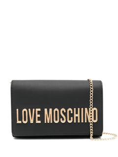 LOVE MOSCHINO BORSA A TRACOLLA CATENA APPLICAZIONE LOGO LETTERING