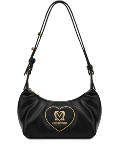 LOVE MOSCHINO BORSA A SPALLA FINITURA MARTELLATA CUORE LOGO LETTERING