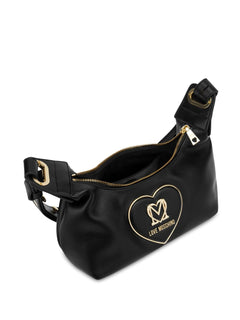 LOVE MOSCHINO BORSA A SPALLA FINITURA MARTELLATA CUORE LOGO LETTERING