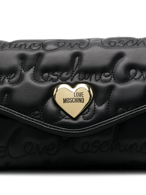 LOVE MOSCHINO BORSA A TRACOLLA CATENA TRAPUNTATA CON PLACCA CUORE LOGO