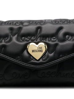 LOVE MOSCHINO BORSA A TRACOLLA CATENA TRAPUNTATA CON PLACCA CUORE LOGO