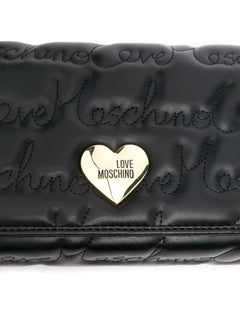 LOVE MOSCHINO BORSA A TRACOLLA CATENA TRAPUNTATA CON PLACCA CUORE LOGO