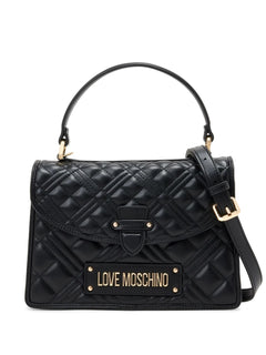 LOVE MOSCHINO BORSA A MANO TRAPUNTATA PLACCA LOGO CON TRACOLLA REMOVIBILE