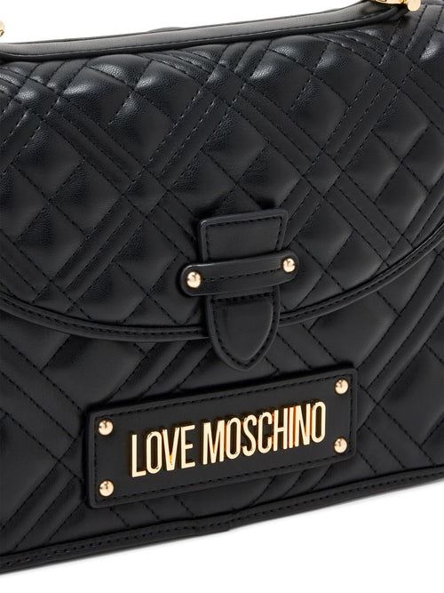 LOVE MOSCHINO BORSA A MANO TRAPUNTATA PLACCA LOGO CON TRACOLLA REMOVIBILE