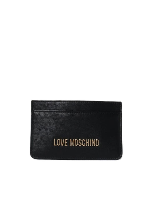 LOVE MOSCHINO PORTACARTE FINITURA MARTELLATA LOGO LETTERING