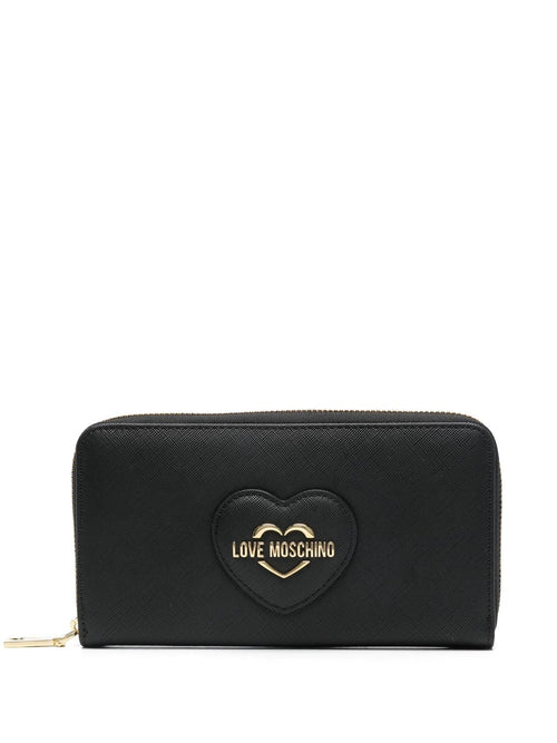 LOVE MOSCHINO PORTAFOGLIO CON MOTIVO A CUORE E PLACCA LOGO FINITURA MARTELLATA