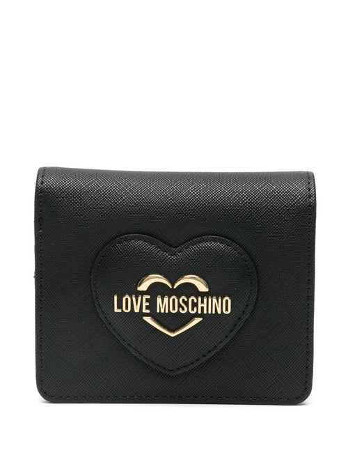 LOVE MOSCHINO PORTAFOGLIO CON MOTIVO A CUORE E PLACCA LOGO FINITURA MARTELLATA