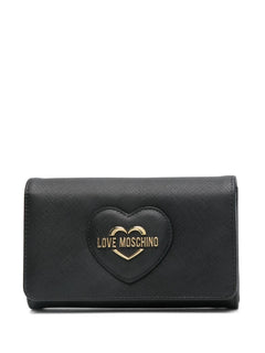 LOVE MOSCHINO PORTAFOGLIO CON MOTIVO A CUORE E PLACCA LOGO FINITURA MARTELLATA