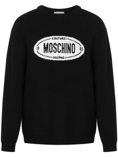 MOSCHINO COUTURE MAGLIA CON LOGO A INTARSI