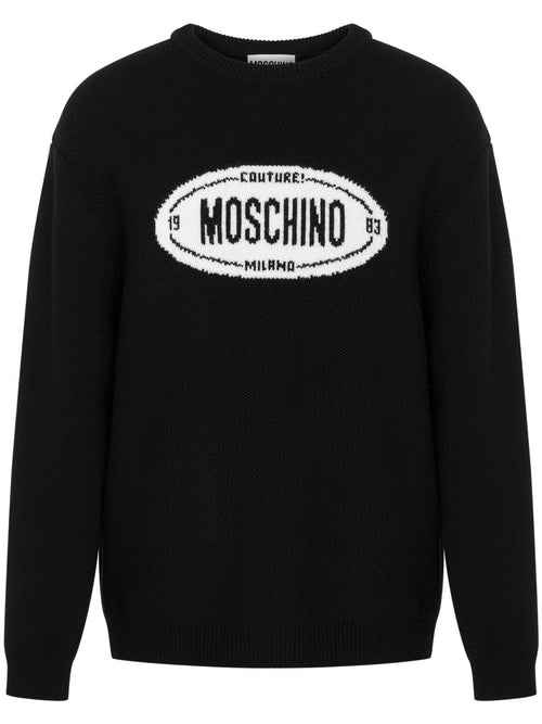 MOSCHINO COUTURE MAGLIA CON LOGO A INTARSI