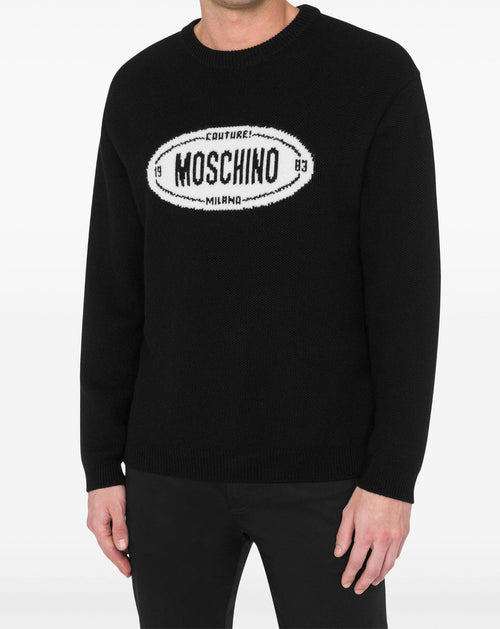 MOSCHINO COUTURE MAGLIA CON LOGO A INTARSI