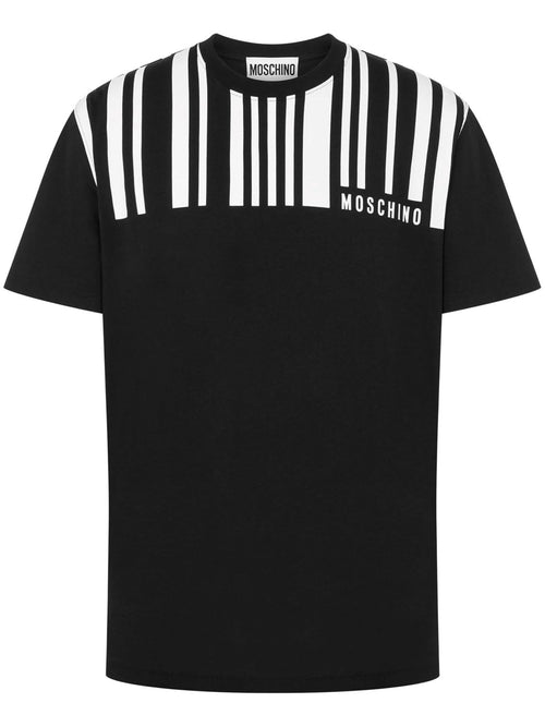 MOSCHINO COUTURE T-SHIRT CON STAMPA CODICE A BARRE