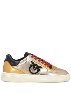 PINKO SNEAKERS LAMINATE CON RICAMO LOGATO E INSERTI A CONTRASTO