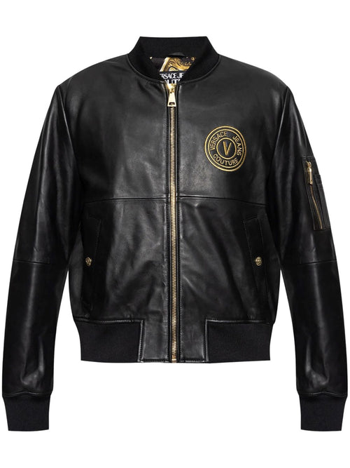 VERSACE JEANS COUTURE GIACCA CON LOGO IN PELLE