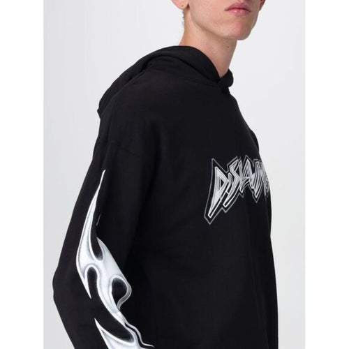 DISCALIMER FELPA CON CAPPUCCIO IN COTONE CON LOGO