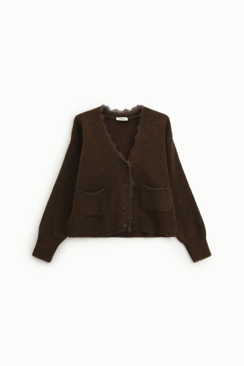 DIXIE CARDIGAN CORTO CON SCOLLO A V