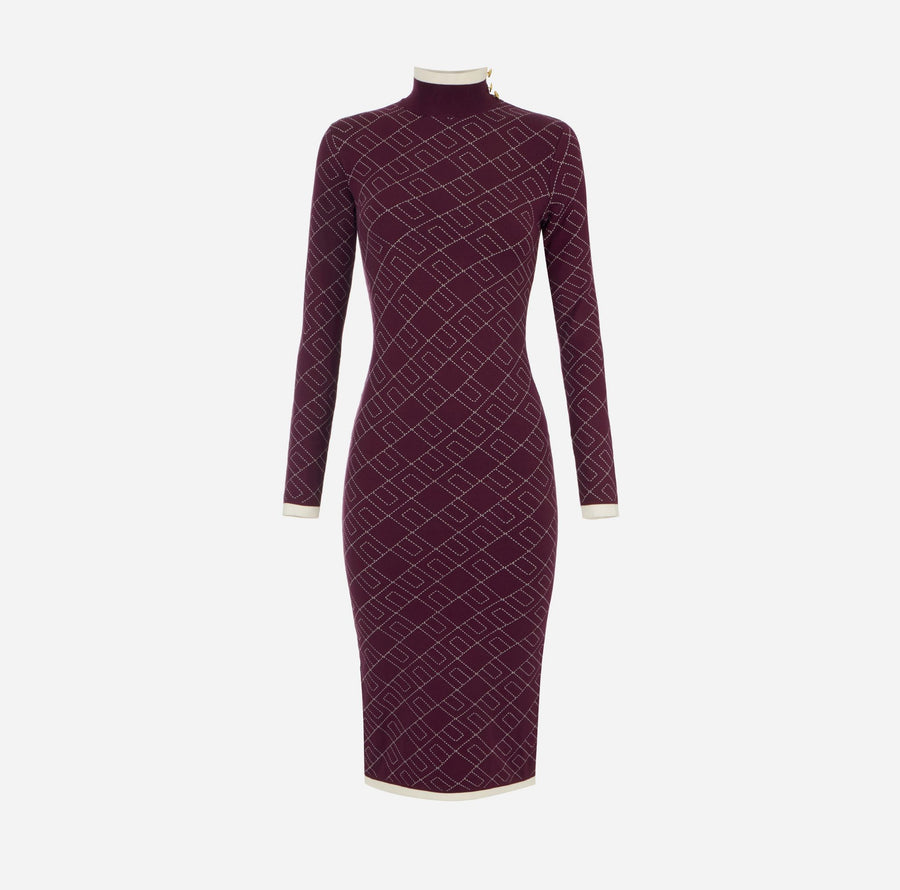 ELISABETTA FRANCHI ABITO MIDI IN MAGLIA