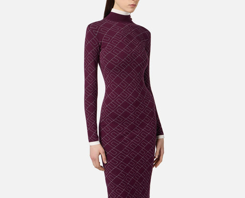 ELISABETTA FRANCHI ABITO MIDI IN MAGLIA