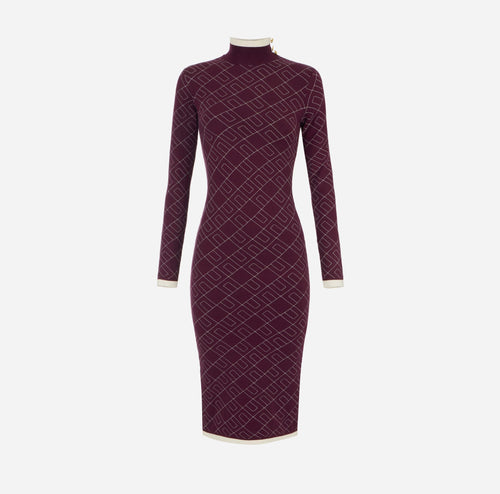 ELISABETTA FRANCHI ABITO MIDI IN MAGLIA