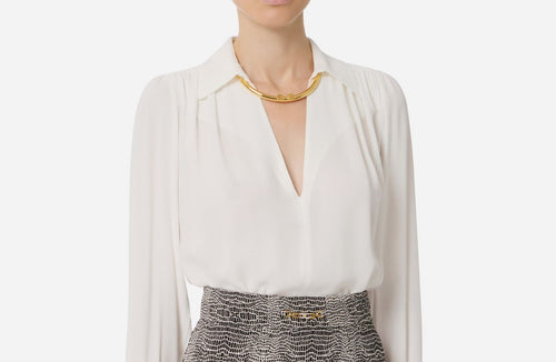 ELISABETTA FRANCHI CAMICIA IN GEORGETTE CON DETTAGLIO