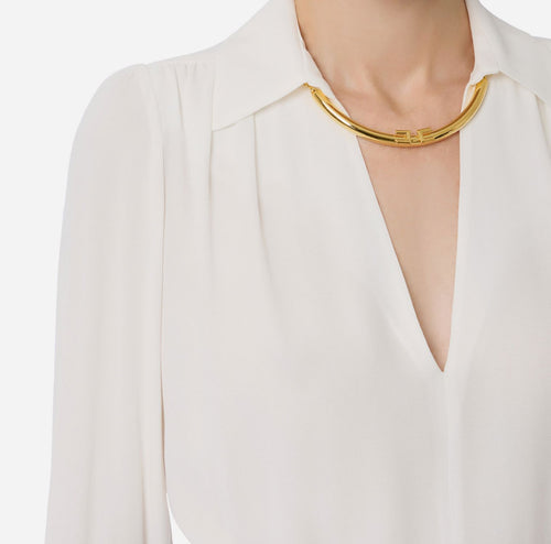 ELISABETTA FRANCHI CAMICIA IN GEORGETTE CON DETTAGLIO