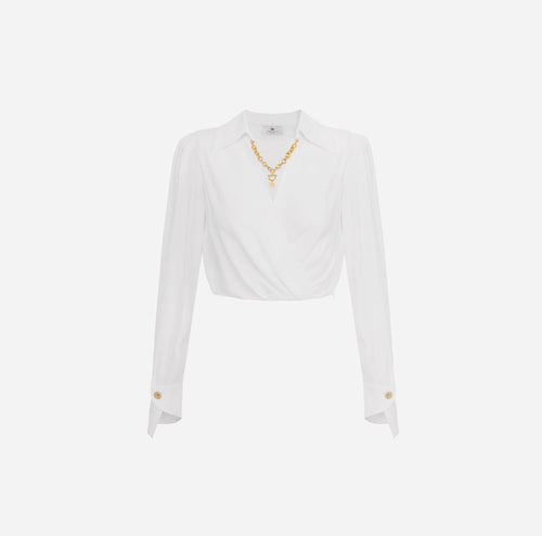 ELISABETTA FRANCHI CAMICIA CROP CON INCROCIO