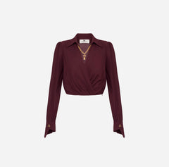 ELISABETTA FRANCHI CAMICIA CROP CON INCROCIO