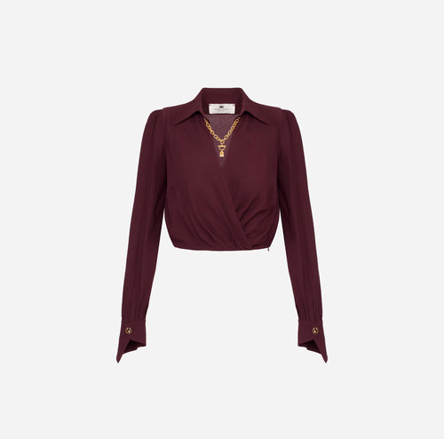 ELISABETTA FRANCHI CAMICIA CROP CON INCROCIO