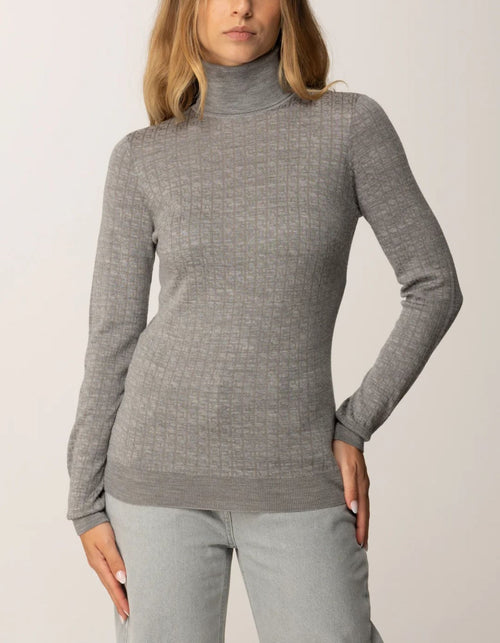 ELISABETTA FRANCHI MAGLIA DOLCEVITA IN LANA CON PATTERN